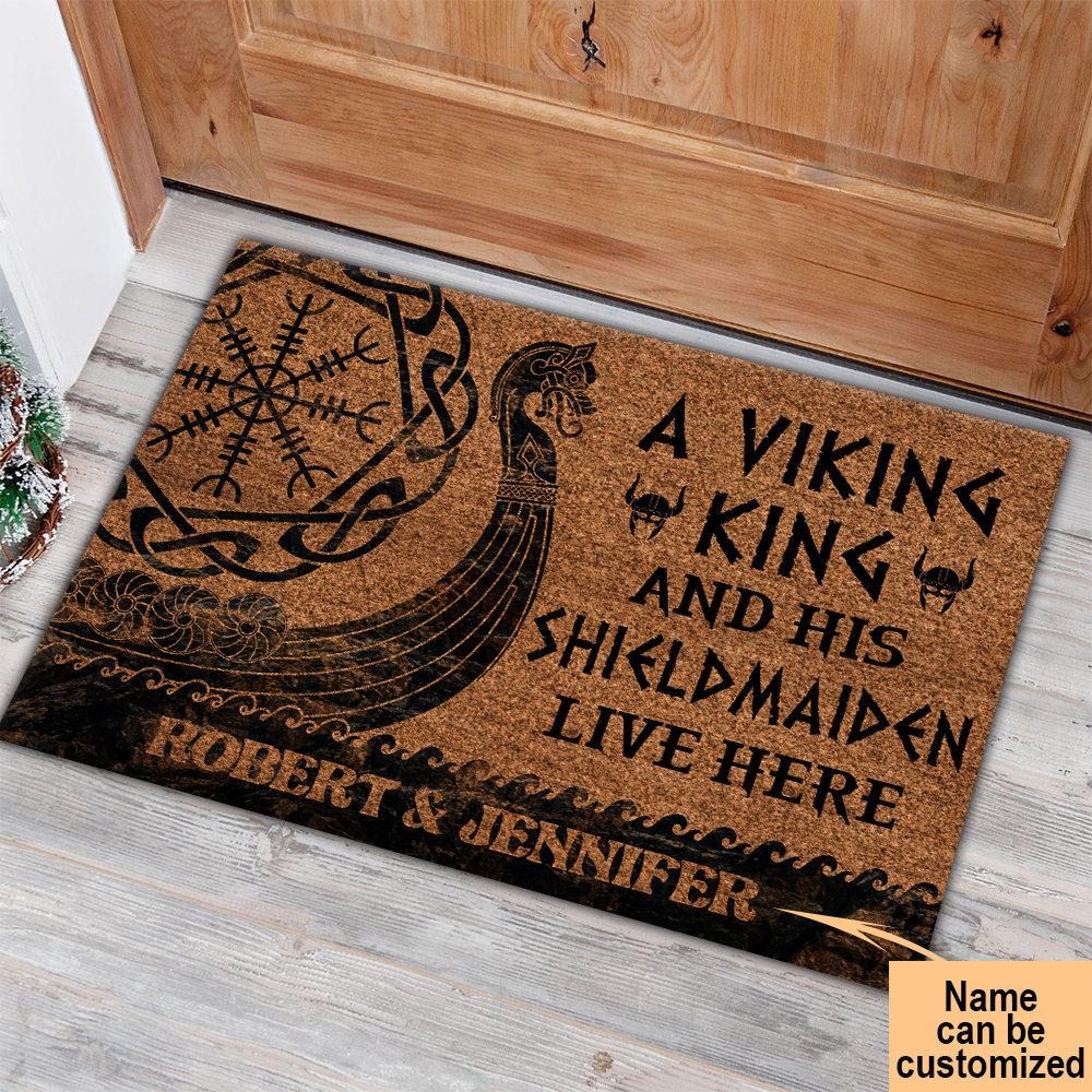Personalized Viking Lover Mat, Funny Welcome Rug