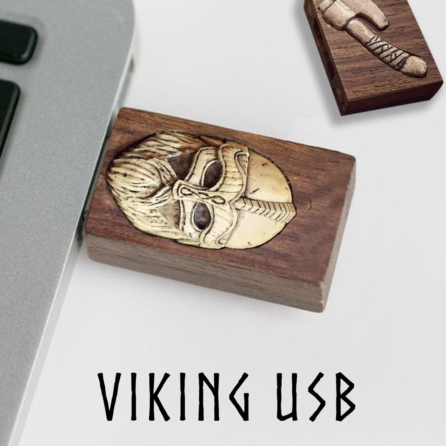 32Gb Carving Viking Odin God Wooden Usb