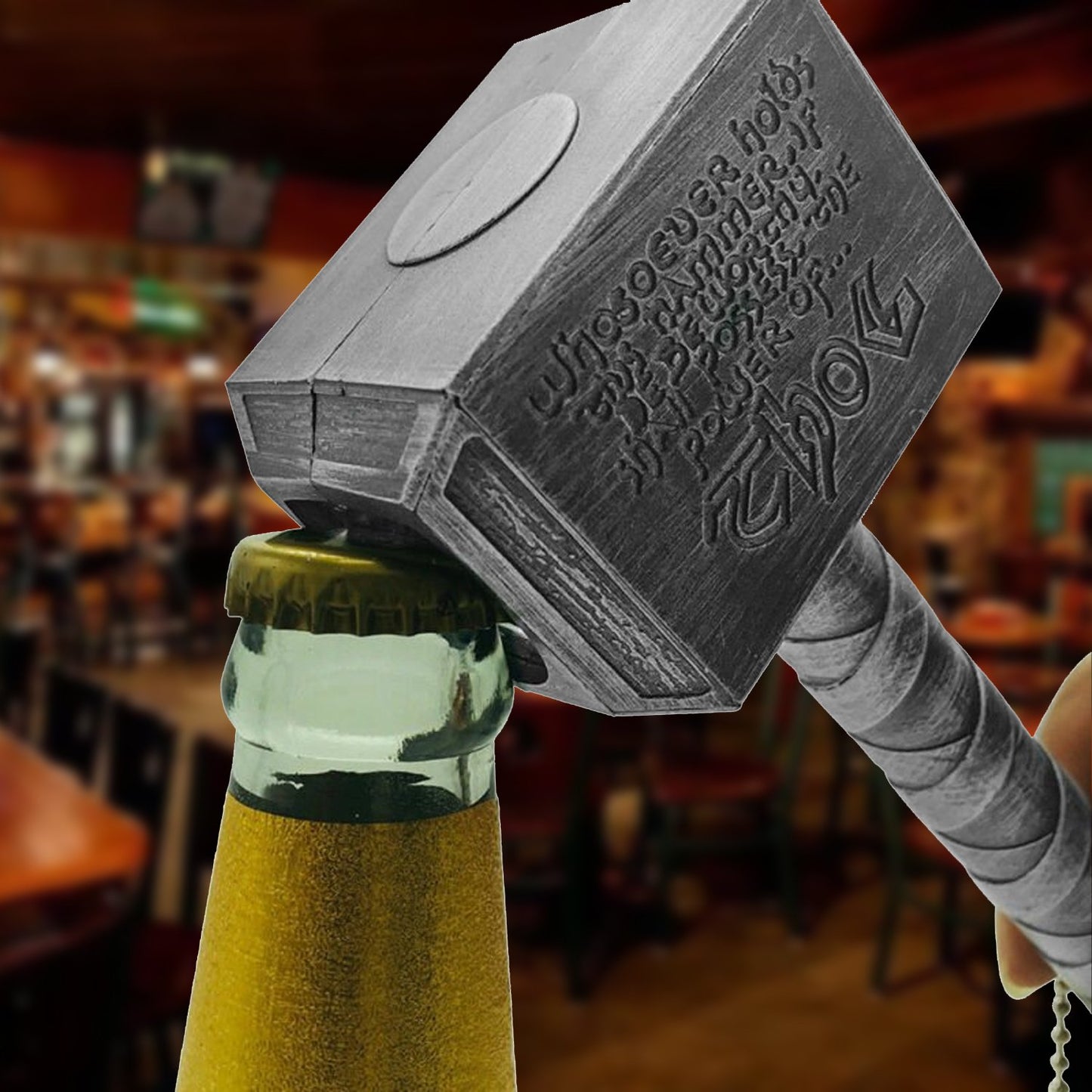 Mjolnir Thor's Hammer Bottle Opener and Keychain