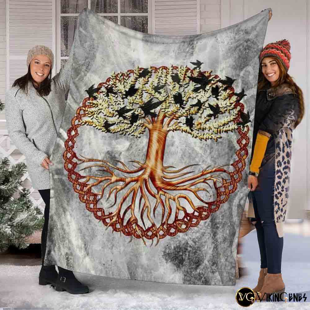Tree Of Life Yggdrasil Fleece Blanket