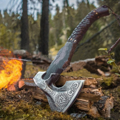 Viking Hatchet Axe Birch Wood, Gift For Him