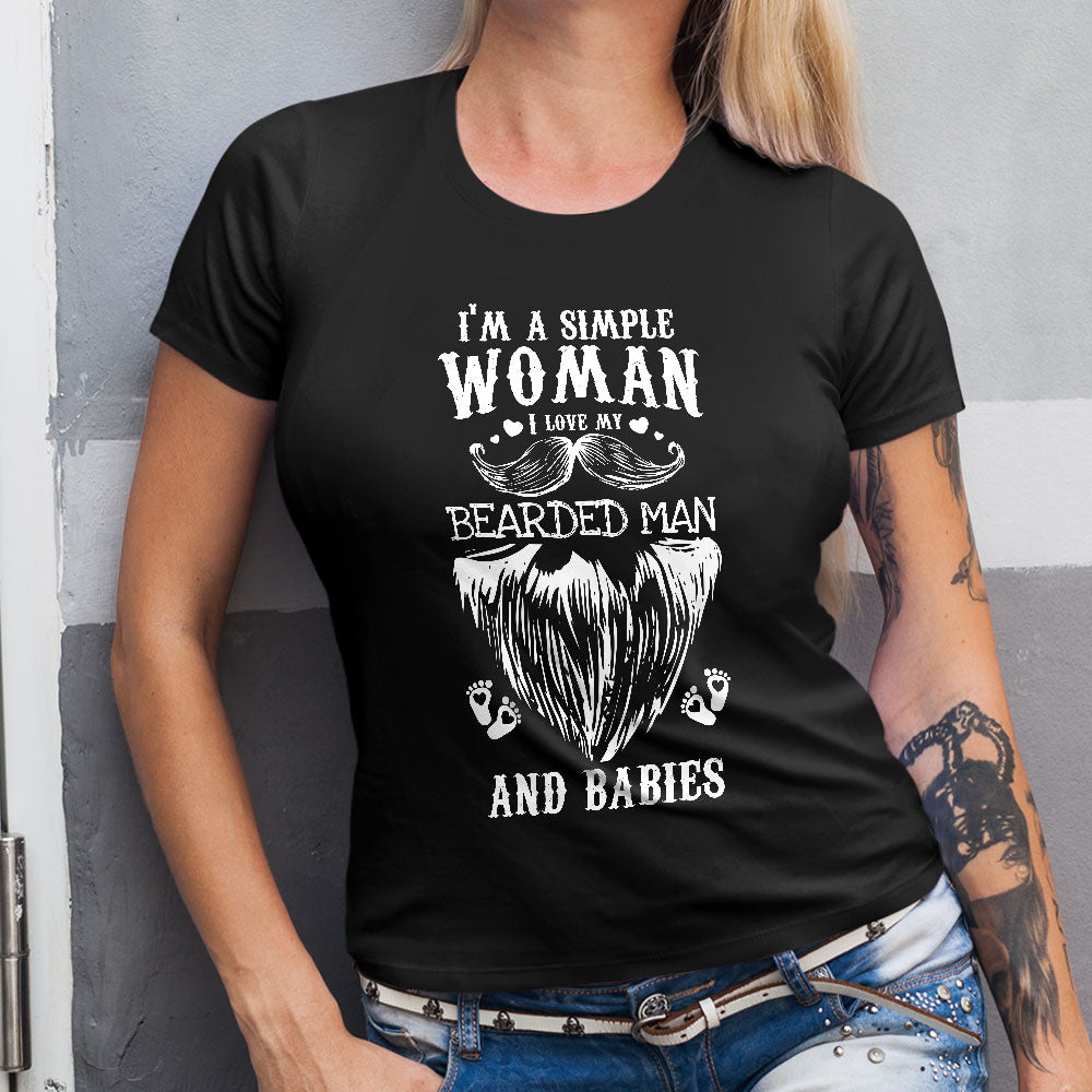 A Simple Woman Loves Bearded Man T-shirts, Bearded Hoodies
