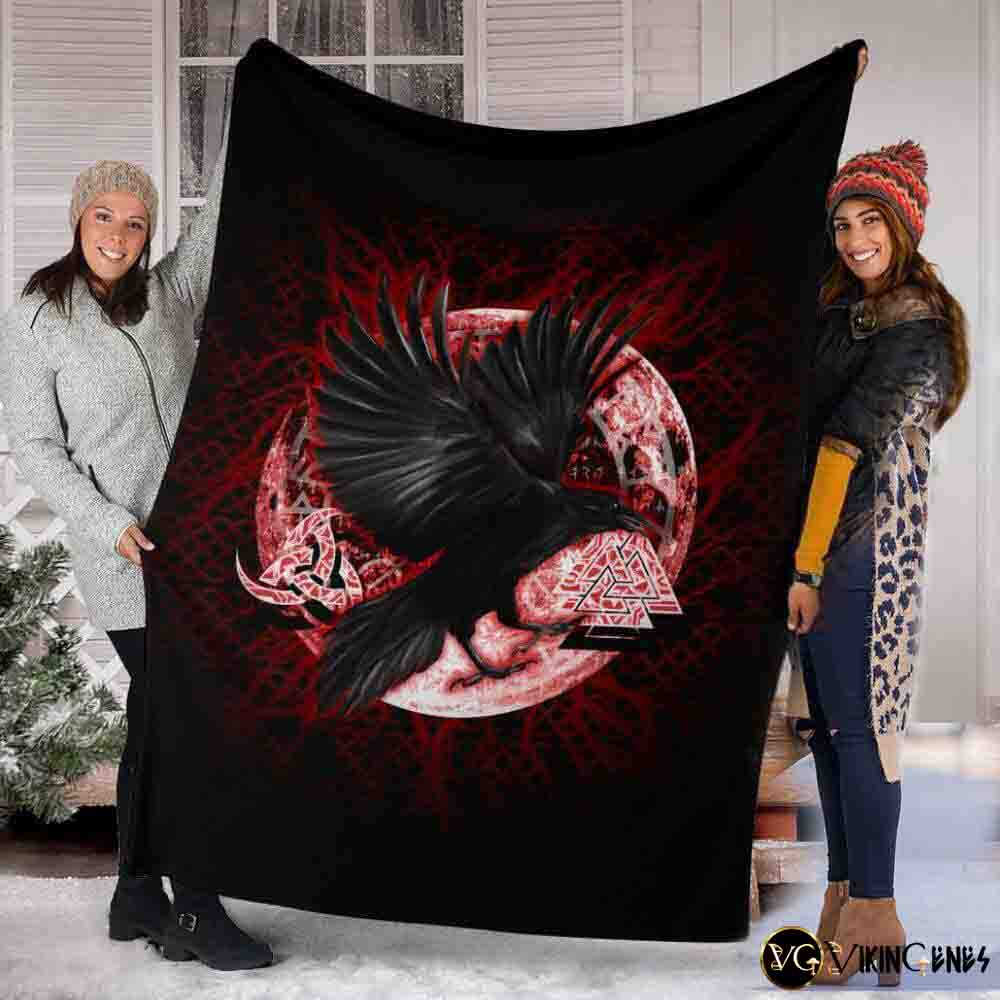 Norse Raven Fleece Blanket