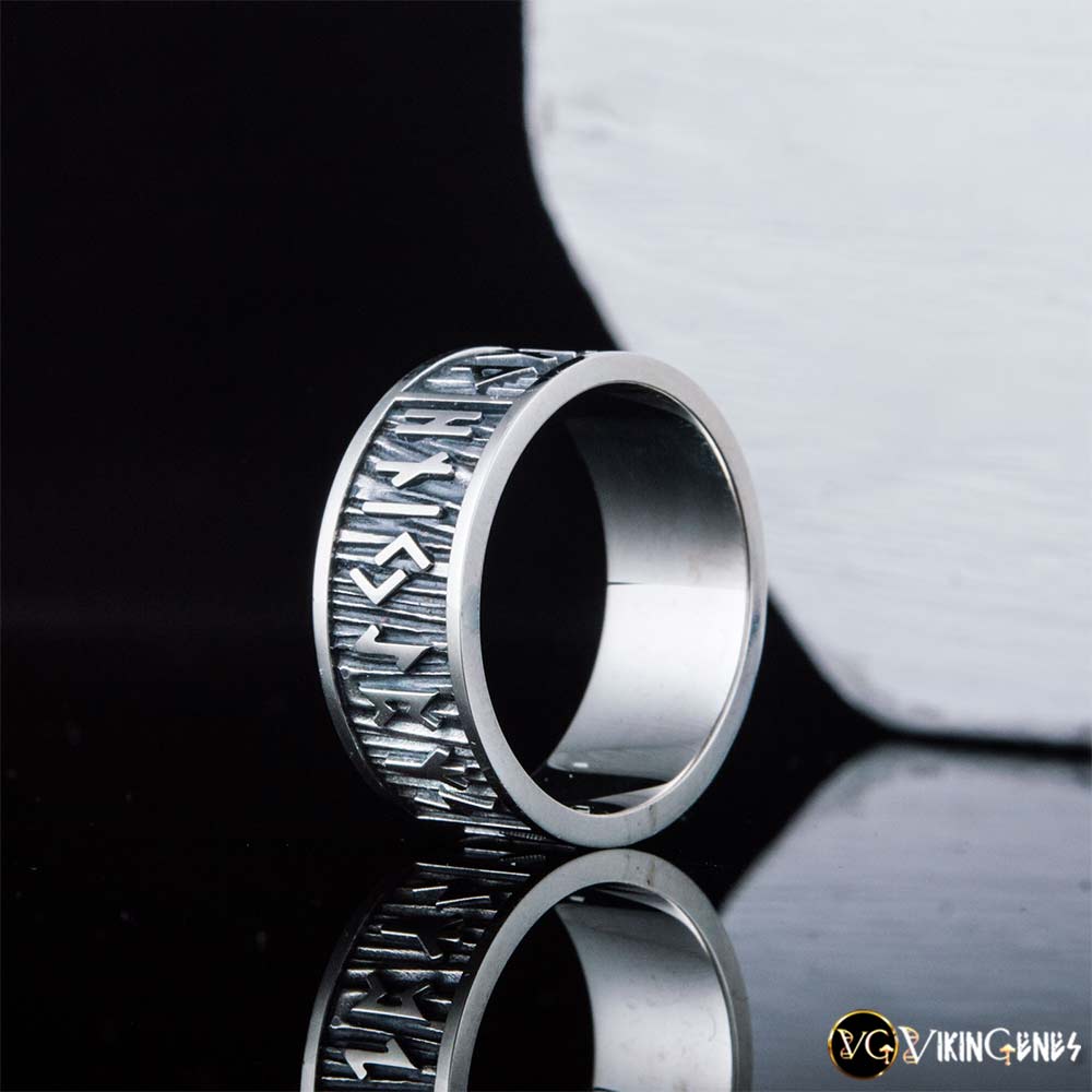 Sterling Silver Elder Futhark Runes Ring