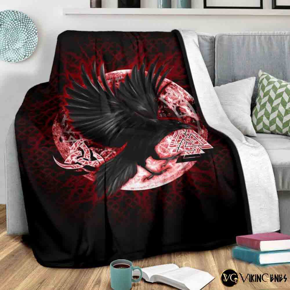 Norse Raven Fleece Blanket