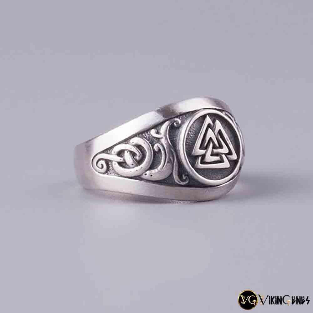 Silver Valknut & Jormungand Ring