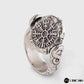 Double Sided Vegvisir & Helm of Awe Silver Ring