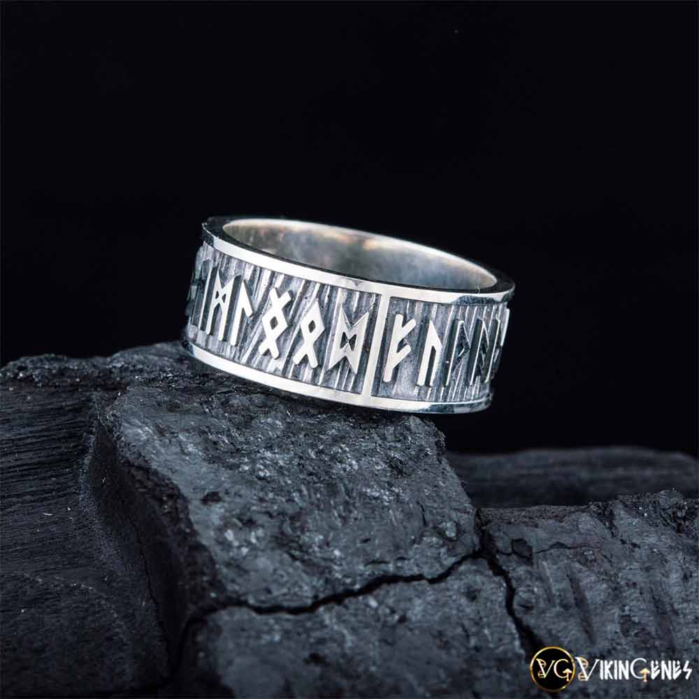 Sterling Silver Elder Futhark Runes Ring