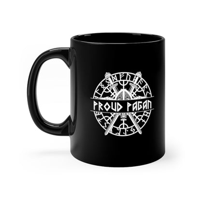 Proud Pagan Black Mug 11oz, Viking Mug