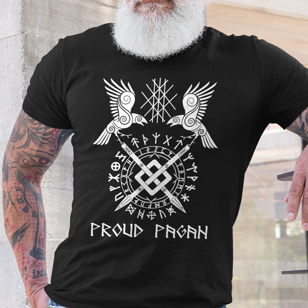 Proud Pagan Ravens and Swords Viking T Shirt