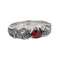 Norse Wolf Fenrir Red Gem Sterling Silver Ring