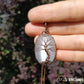White Cats Eye With Tree Of Life Necklace