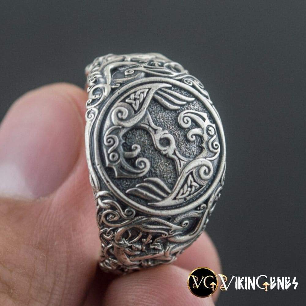 Odin's Ravens Sterling silver Ring
