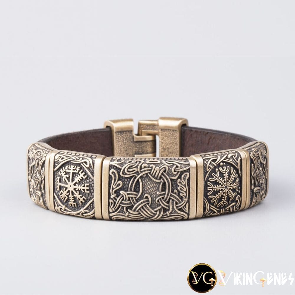 Viking Hugin and Munin Leather bracelet