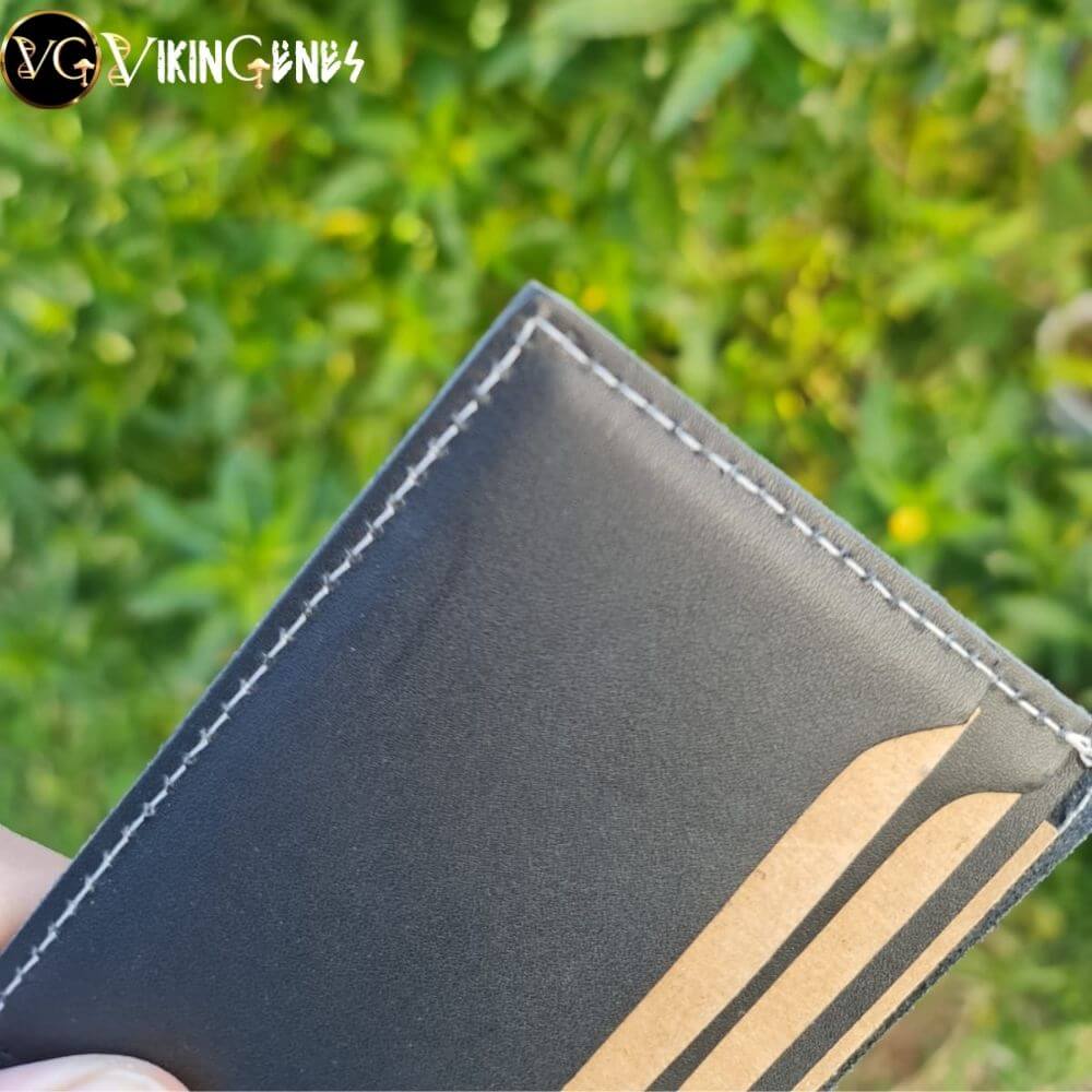 Black Leather Vegvisir Wallet