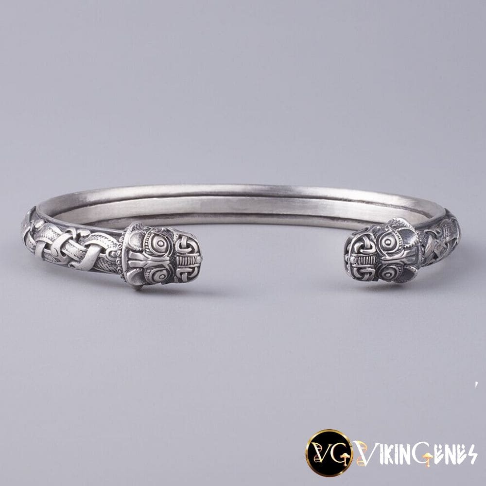 925 Sterling Silver Arm Ring With Dragon's Head