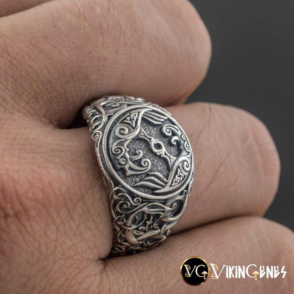Odin's Ravens Sterling silver Ring