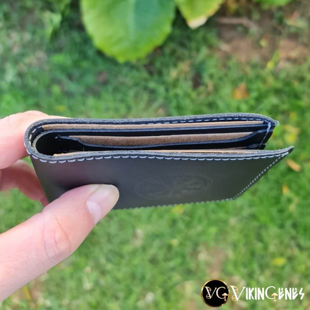 Black Leather Vegvisir Wallet