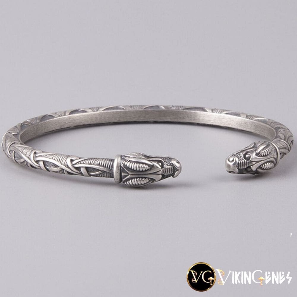 Sterling Silver Arm Ring With Dragon's Head