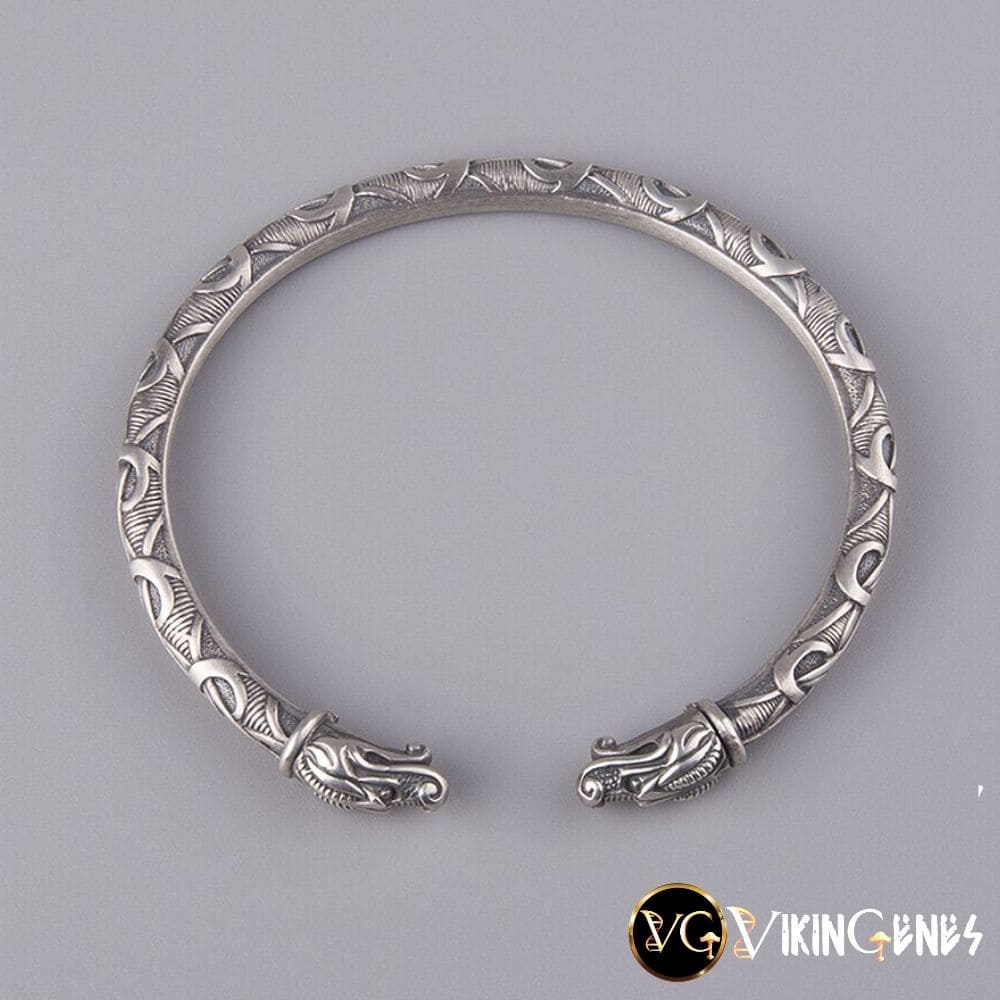 Sterling Silver Arm Ring With Dragon's Head