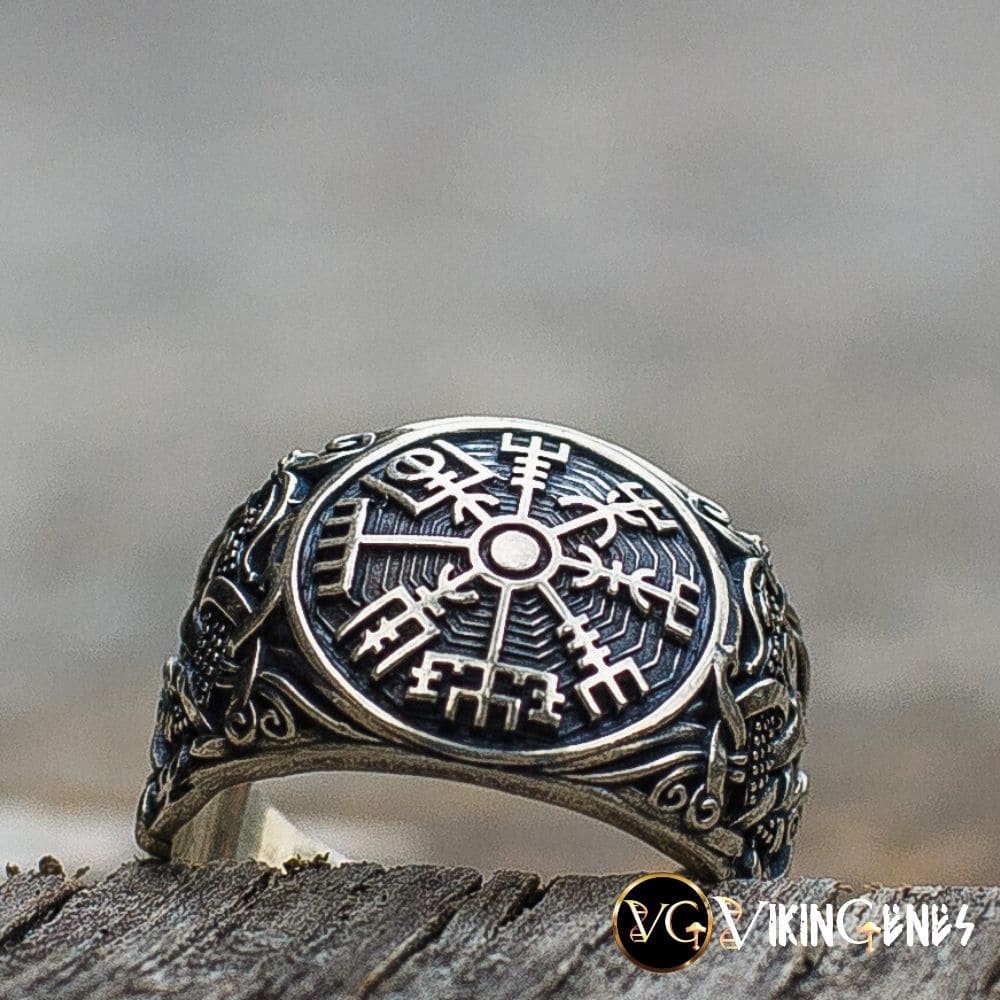 Sterling silver Vegvisir Ring