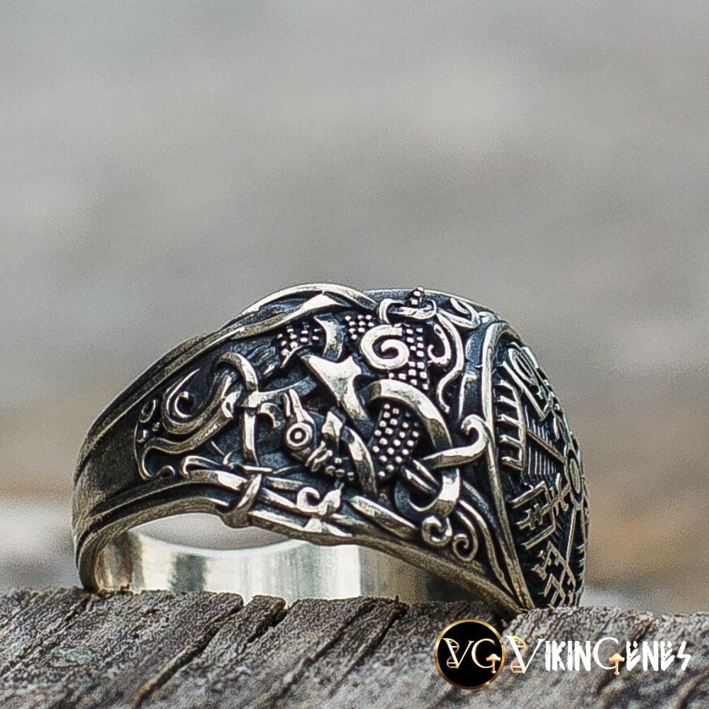 Sterling silver Vegvisir Ring