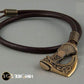 Big Axe Leather & Bronze Bracelet