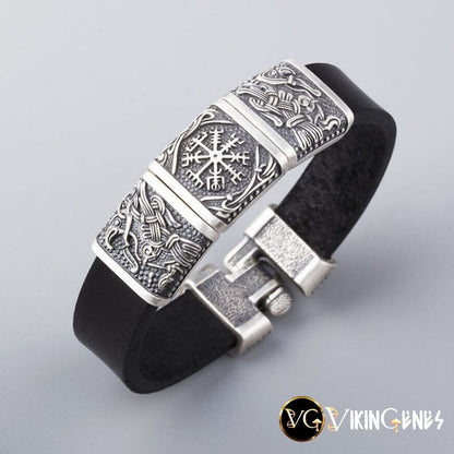 Viking Bracelet of Hugin - Vegvisir - Munin