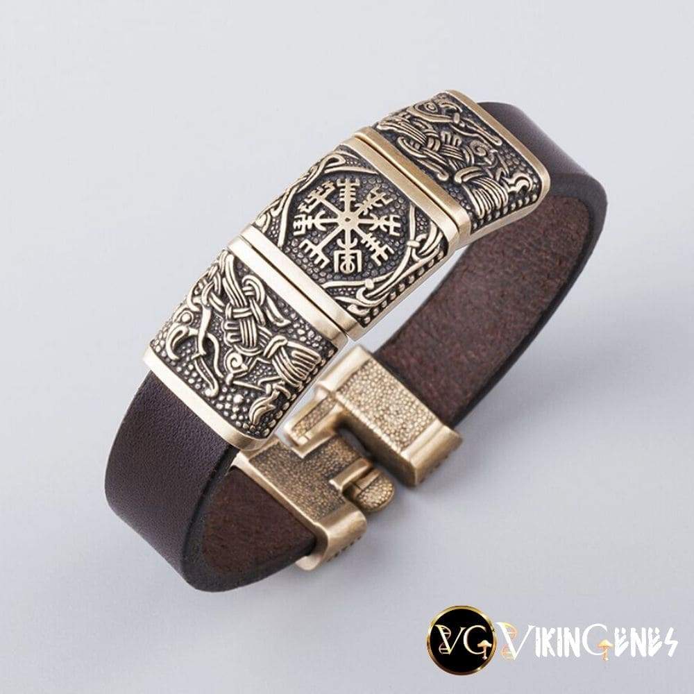 Viking Bracelet of Hugin - Vegvisir - Munin