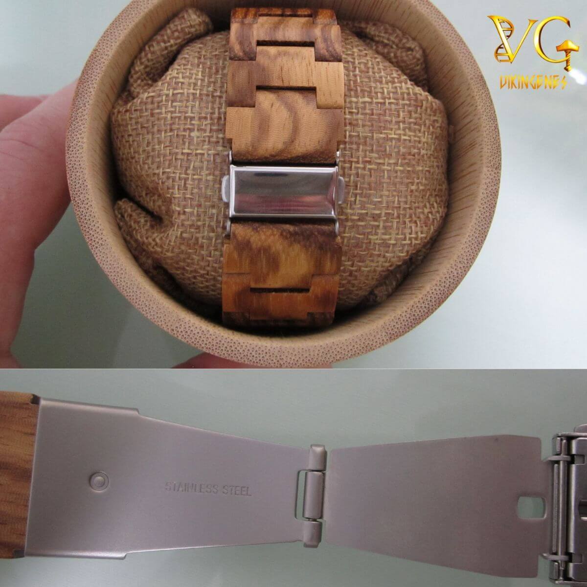 Vegvisir Handmade Engraved Wooden Watch