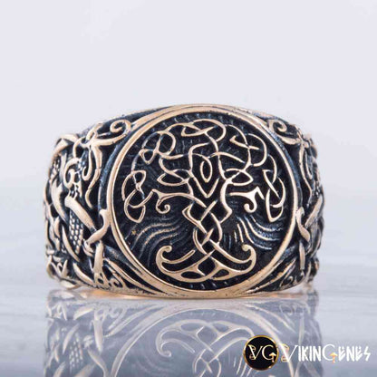 Bronze Yggdrasil Tree Of Life Ring