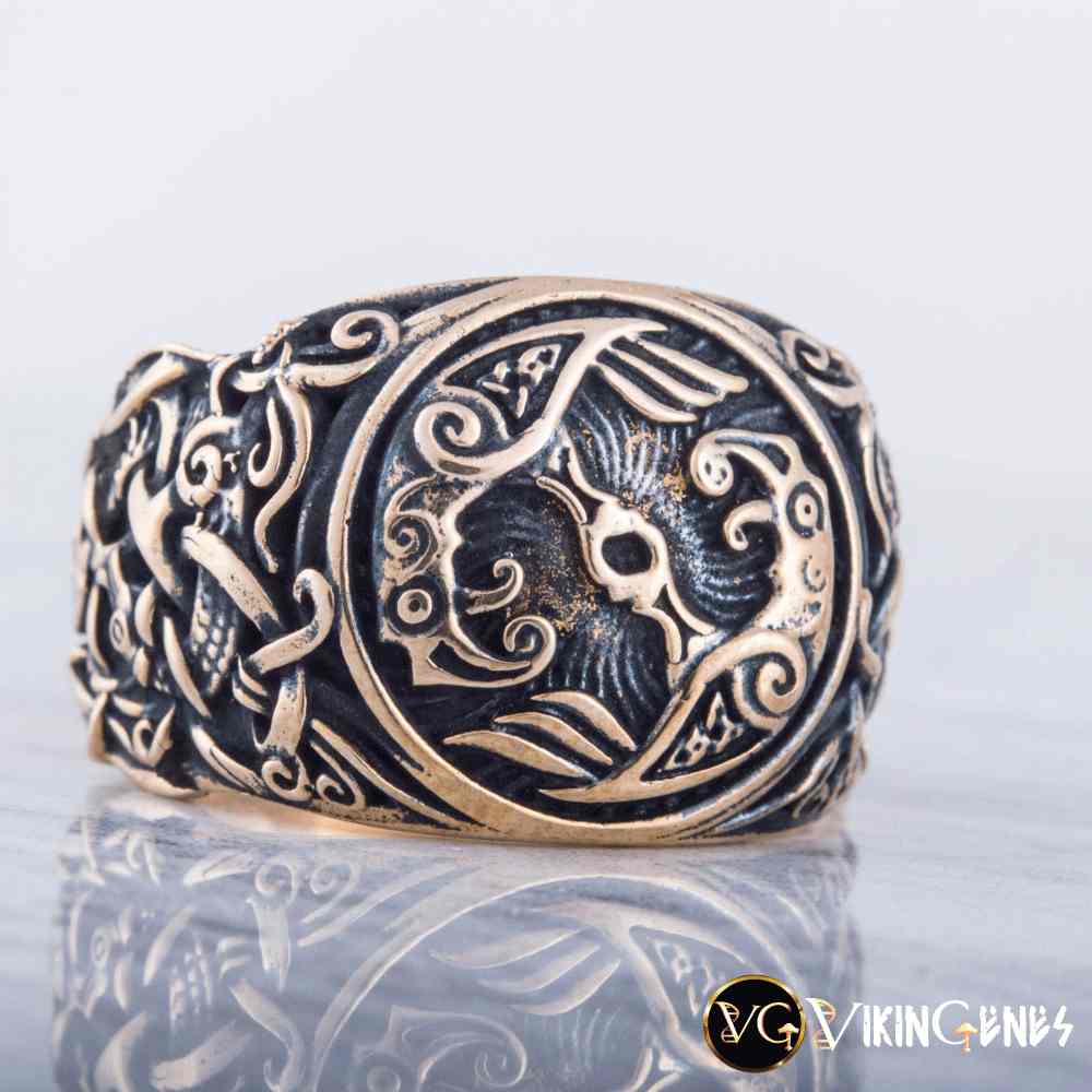 Odin's Ravens Bronze Ring