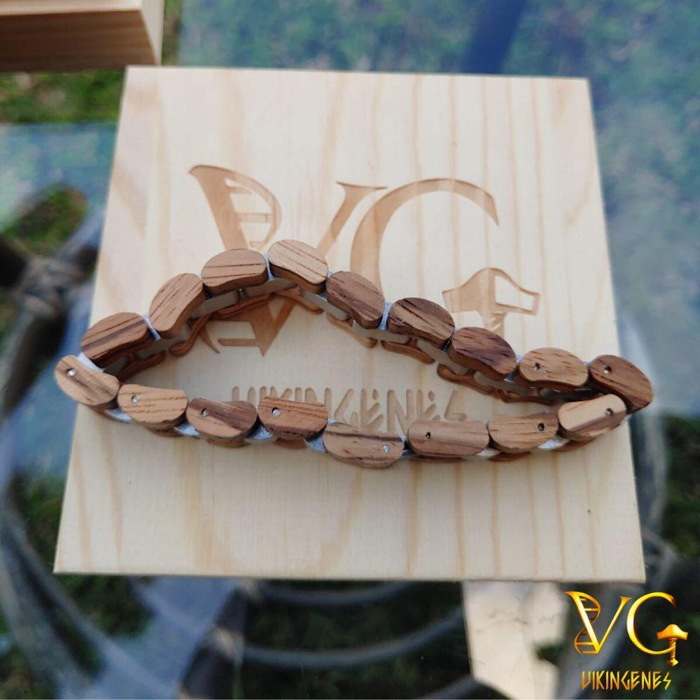 "Honor The Gods" Runes Wooden Bracelet