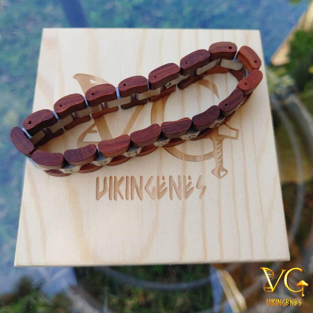 "Honor The Gods" Runes - Wooden Bracelet