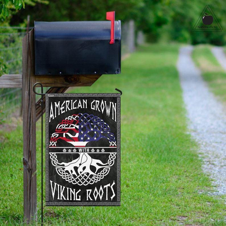 American Grown With Viking Roots Flag, American Patriotic Gift