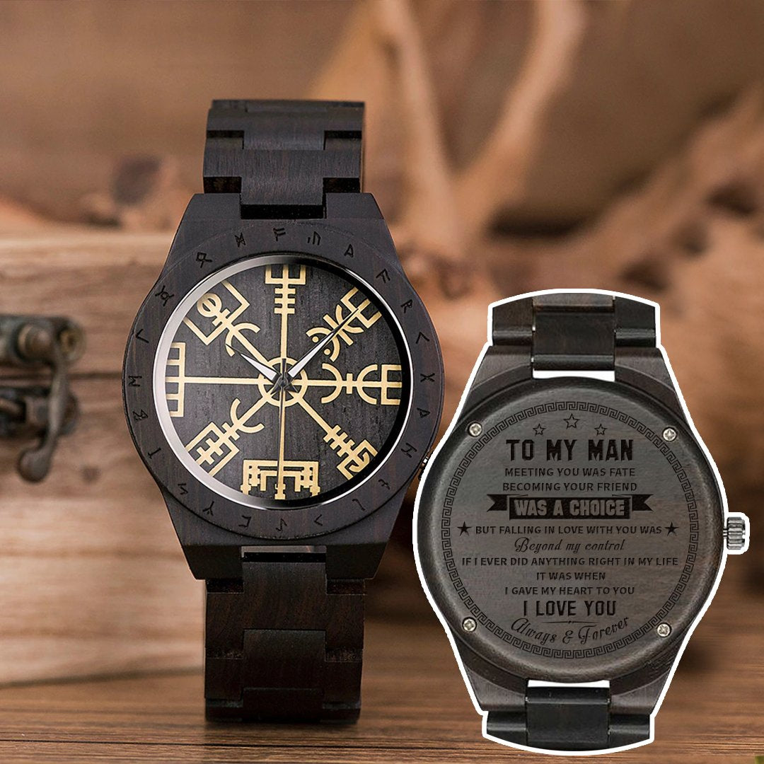 Personalized Viking Watch For Your Man, If I Ever Did Anything Right In My Life, It Was When I Gave My Heart To You