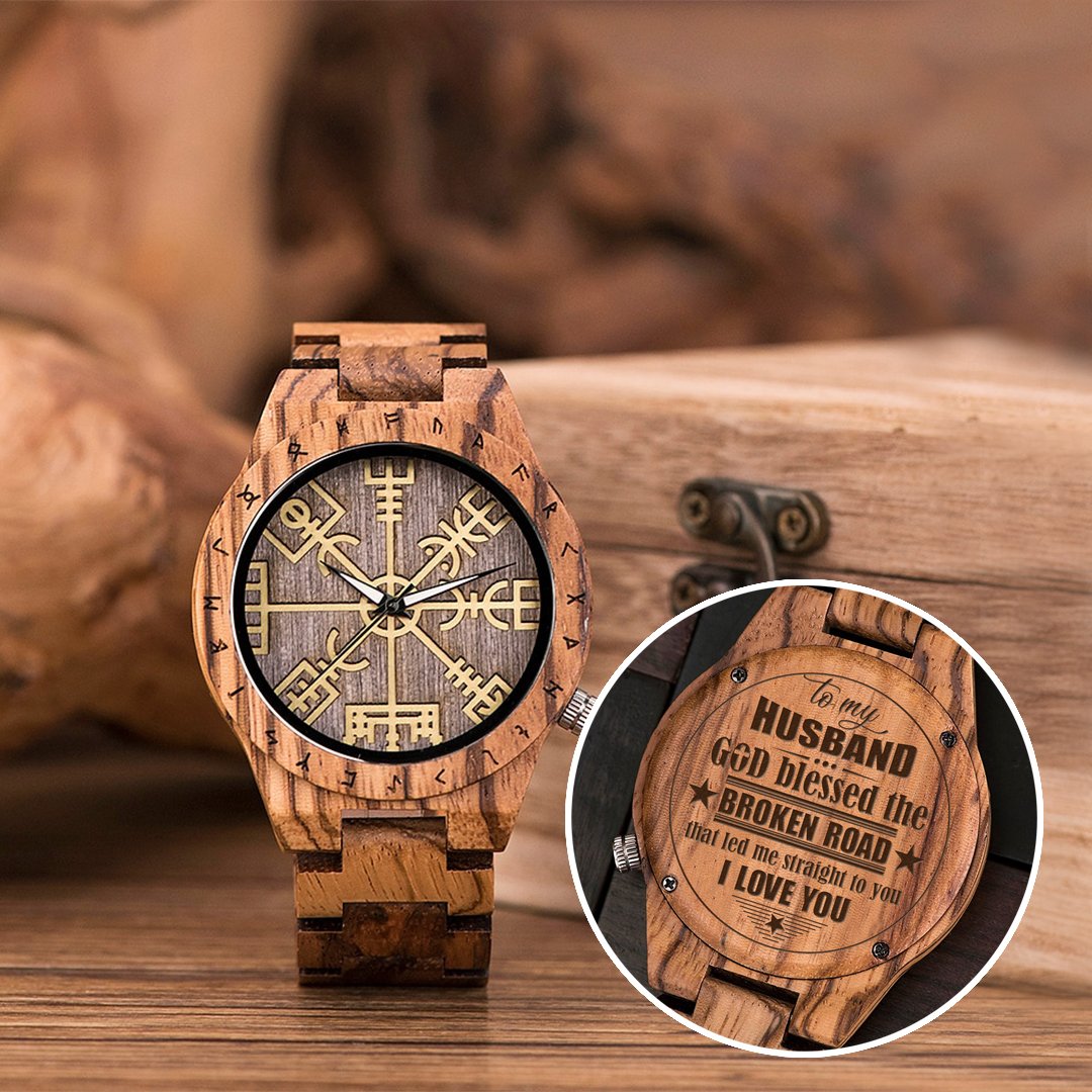 Personalized Viking Watch For Your Man, God Blessed The Broken Road That Let Me Straight To You