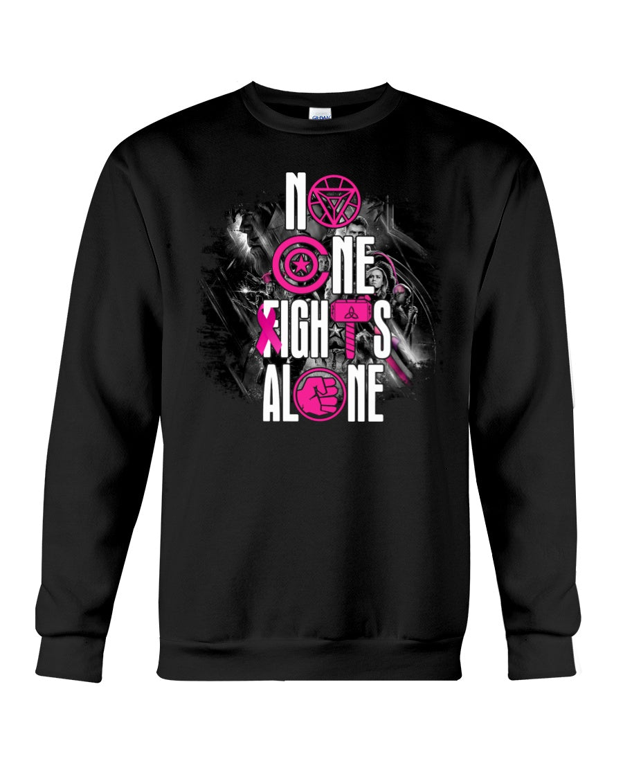 No One Fights Alone Breast Cancer Awareness Shirts and Hoodies