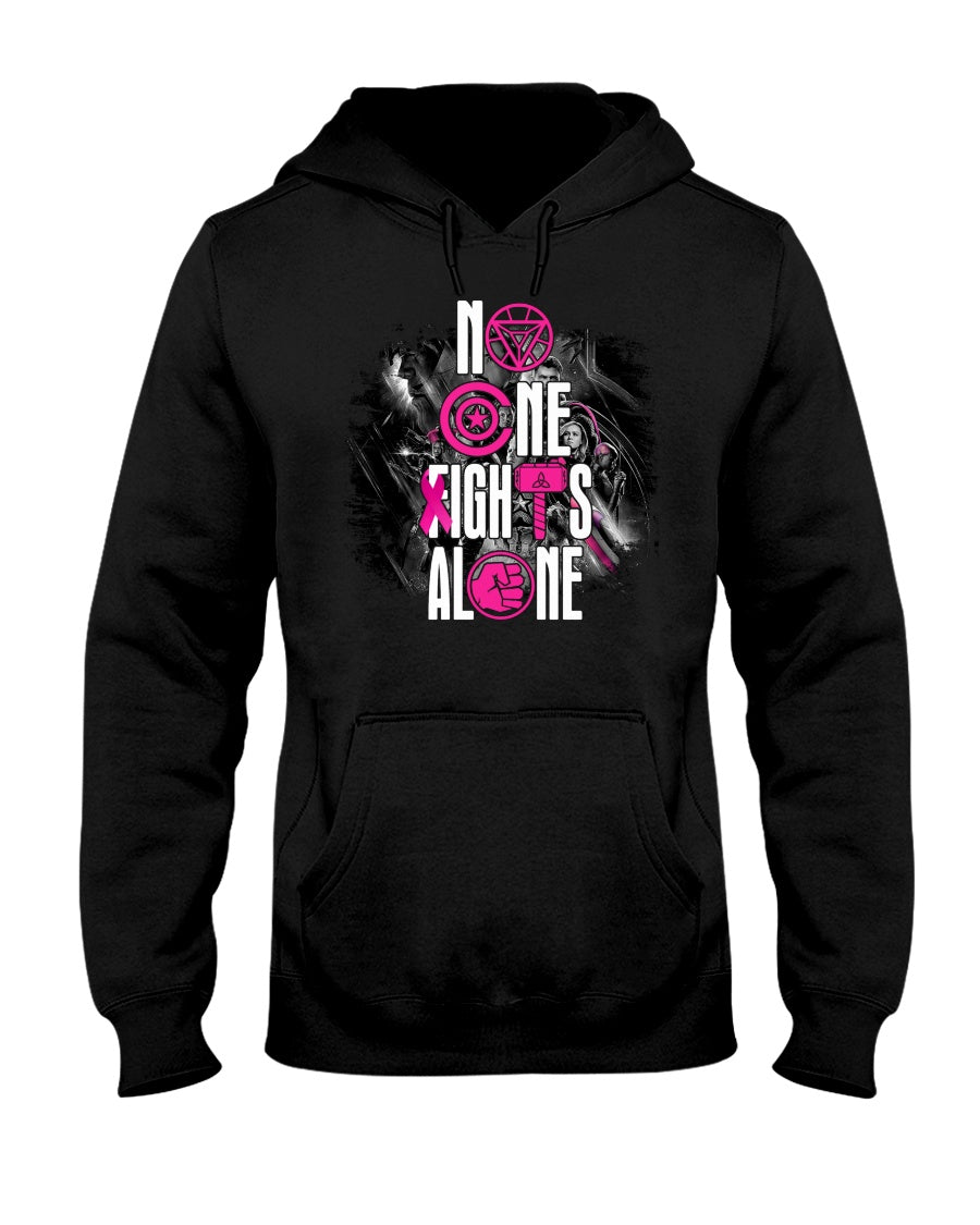No One Fights Alone Breast Cancer Awareness Shirts and Hoodies