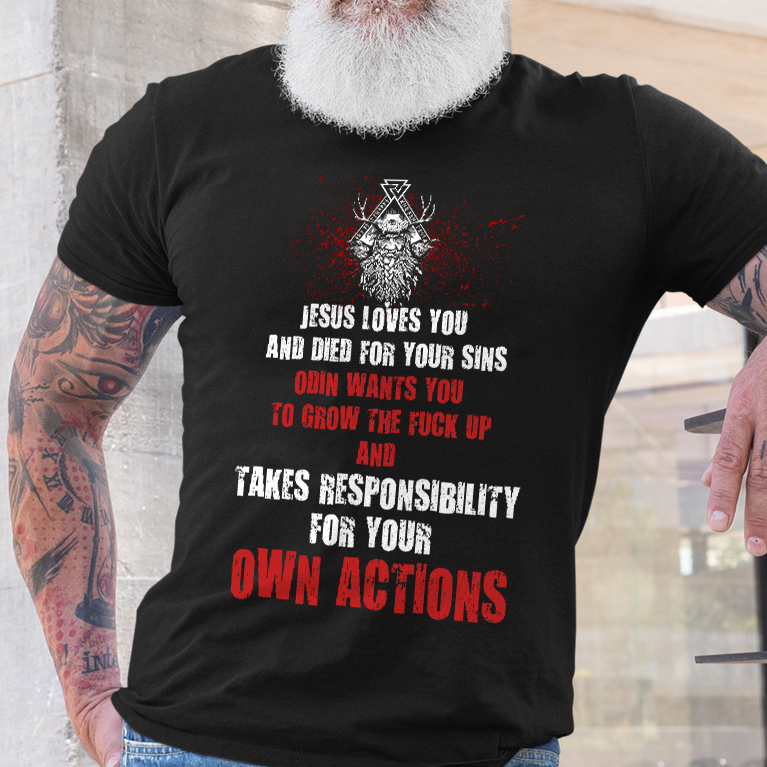 Odin Vs Jesus Viking T Shirt
