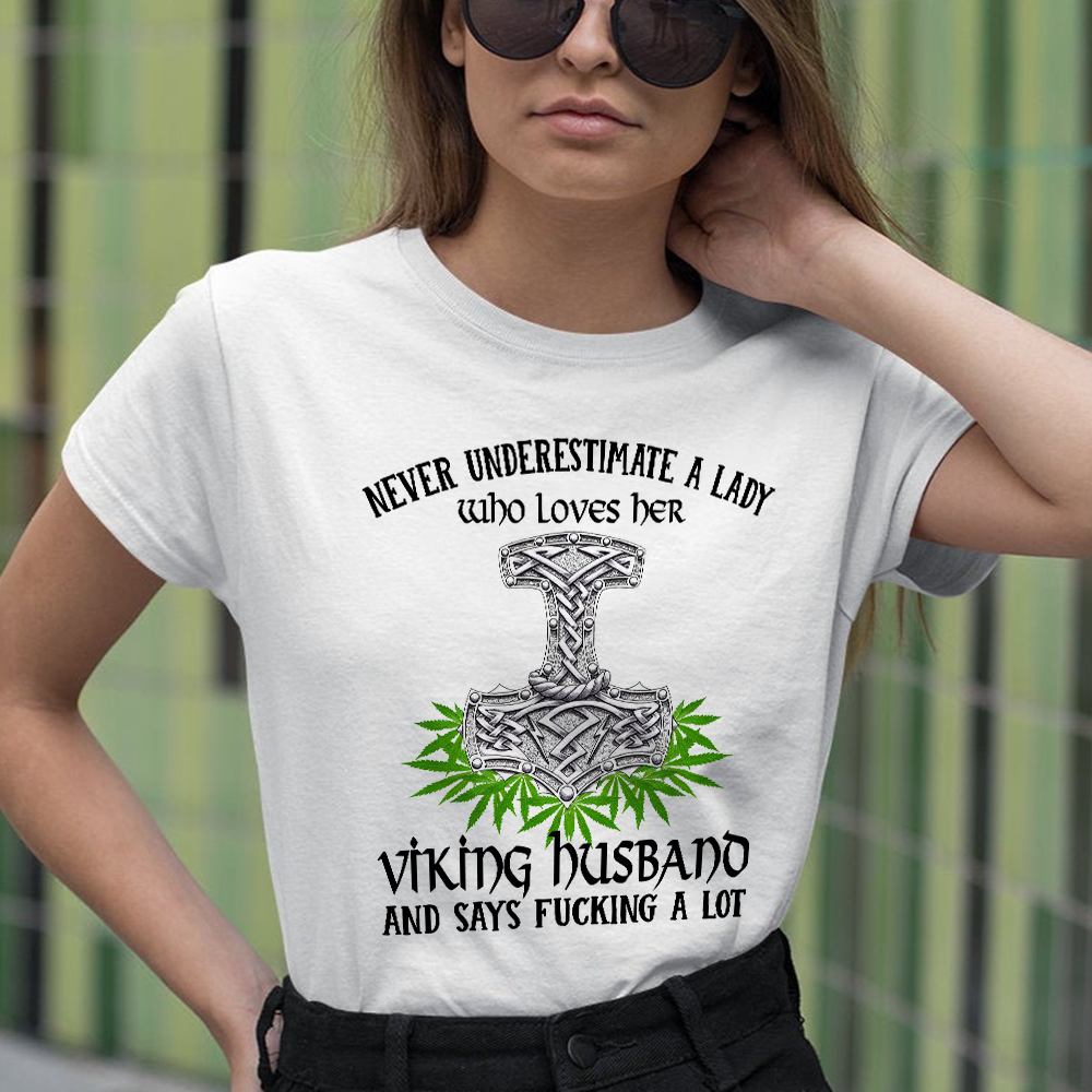 Never Underestimate Viking Wife Viking T-shirt